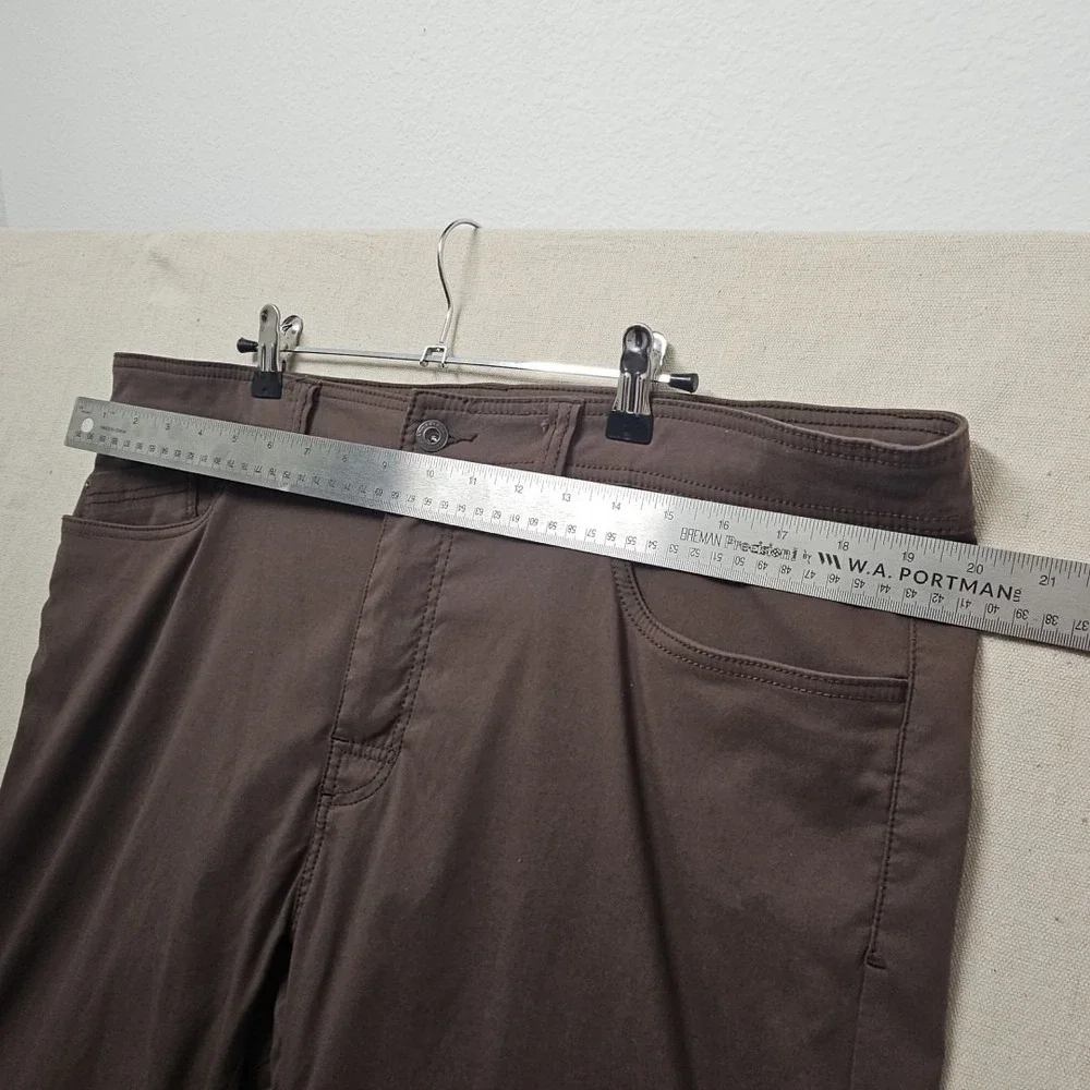 Prana Pants Men 38x31 Brown Brion Standard Fit Stretch Hike Trail Outdoor HEMMED